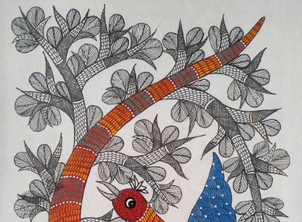 Gond art india - Peacock 