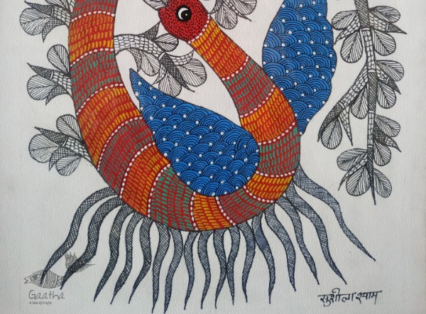 Gond art india - Peacock 