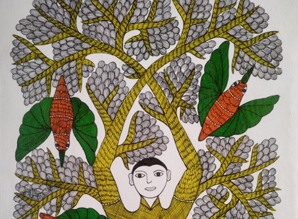 yoga- Gond art- indian art