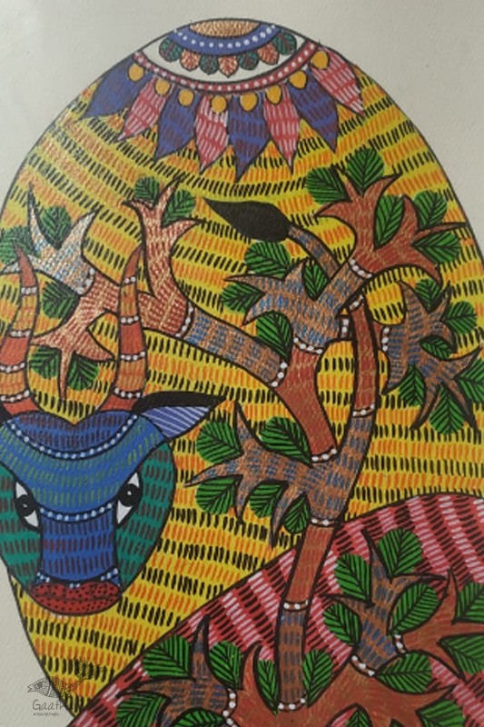 Gond Painting - indian art - A Bull