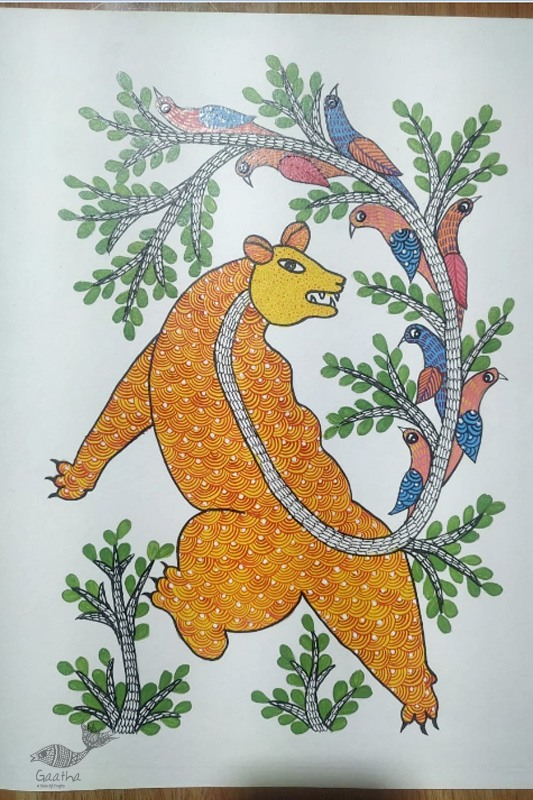 Gond Painting - indian art Bear