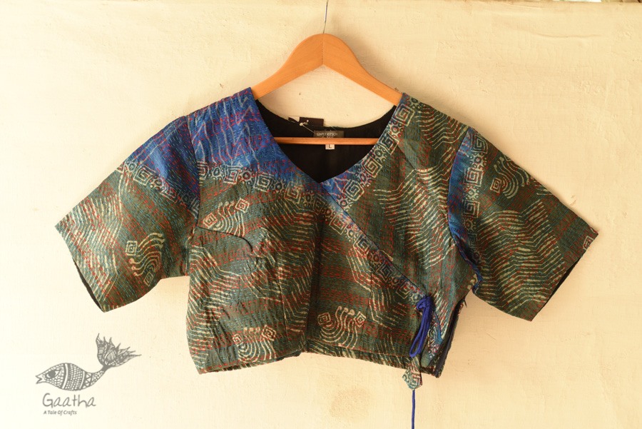 kantha silk blouse stitched