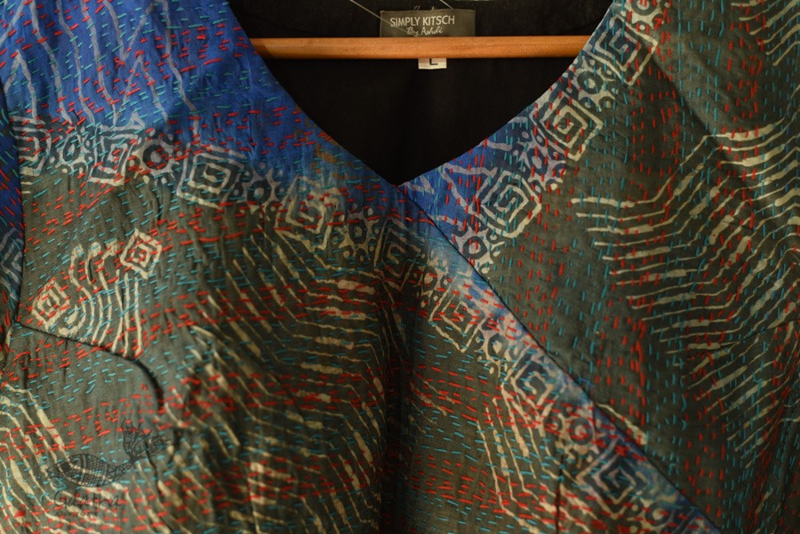 kantha silk blouse stitched