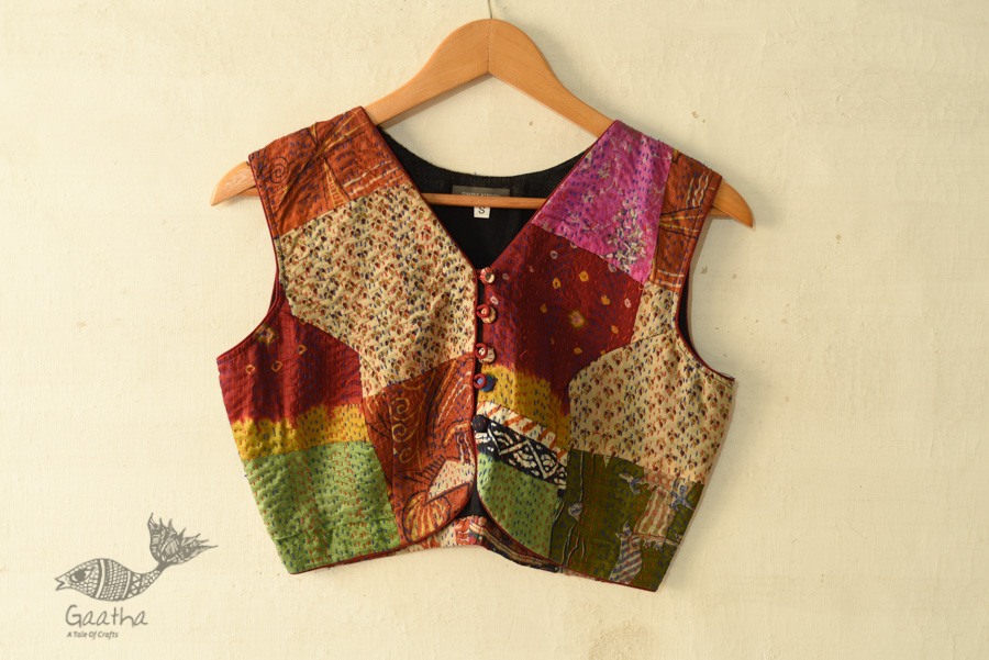 kantha silk blouse stitched