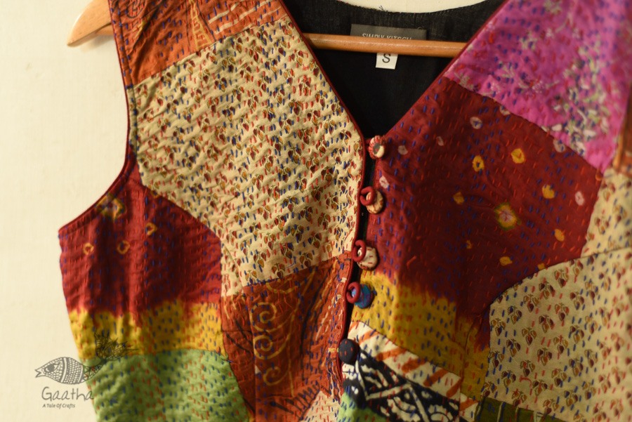 kantha silk blouse stitched