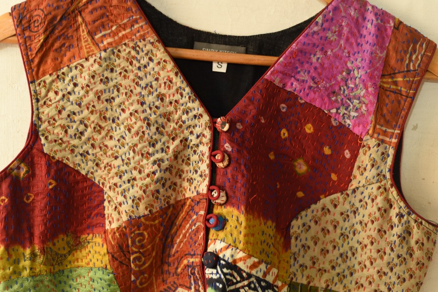 kantha silk blouse stitched