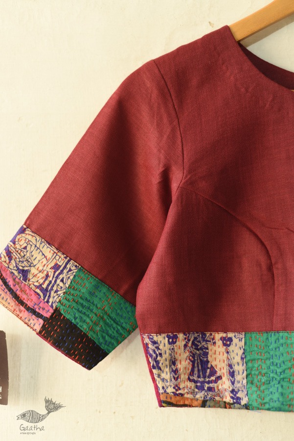 kantha silk cotton blouse stitched