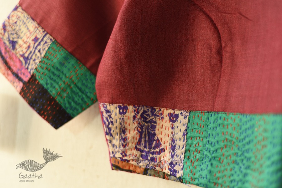 kantha silk cotton blouse stitched