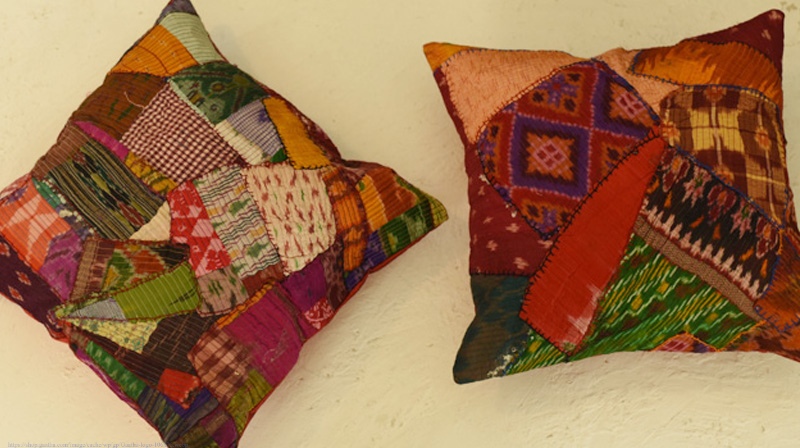 shop applique and embroidered cushion cover