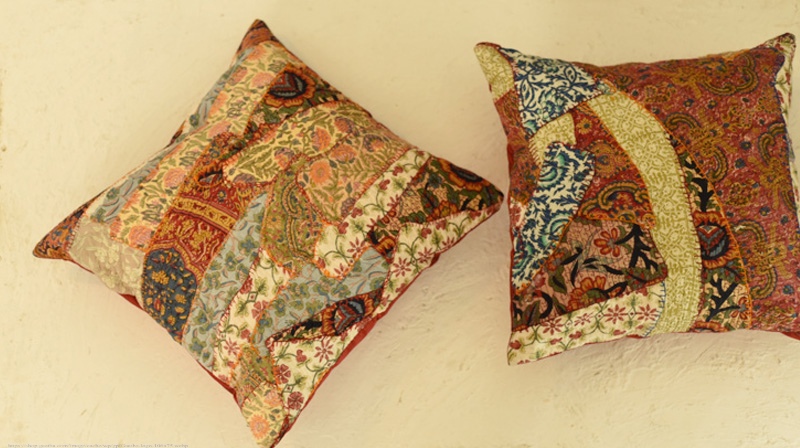 shop applique and embroidered cushion cover