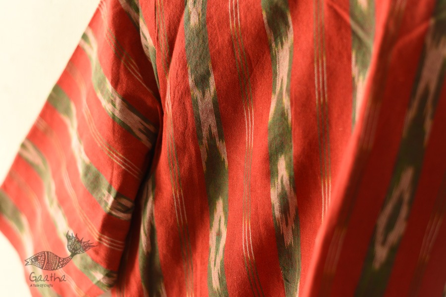 cotton red blouse stitched - Ikat