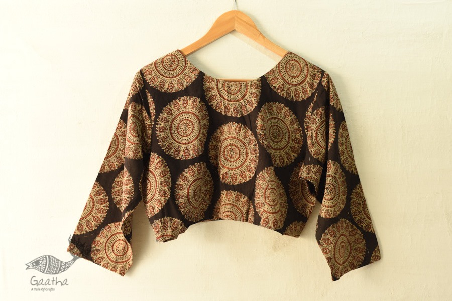 Dabu Block Printed Stitched Cotton Blouse - Block
