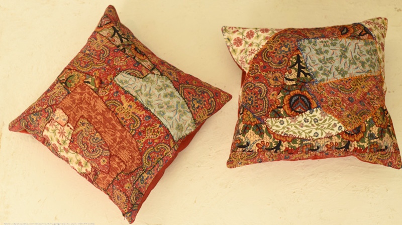shop applique and embroidered cushion cover