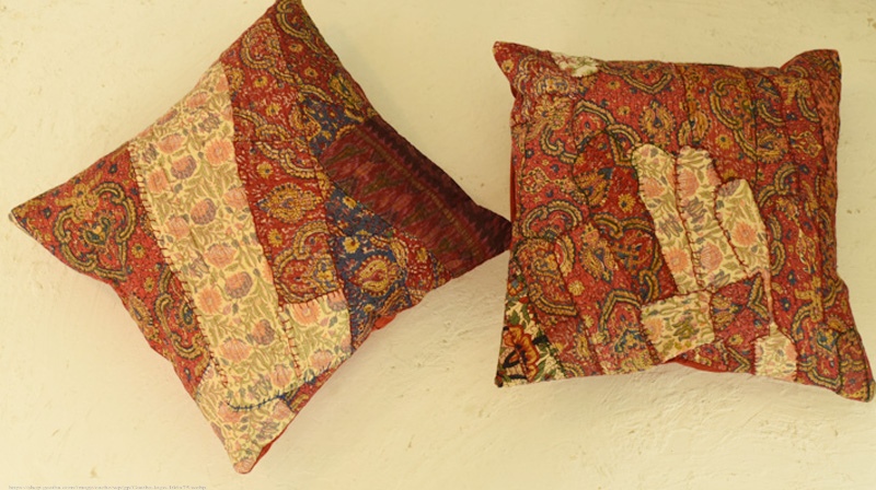 shop applique and embroidered cushion cover