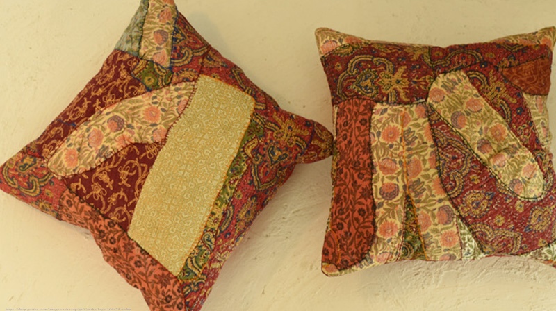 shop applique and embroidered cushion cover