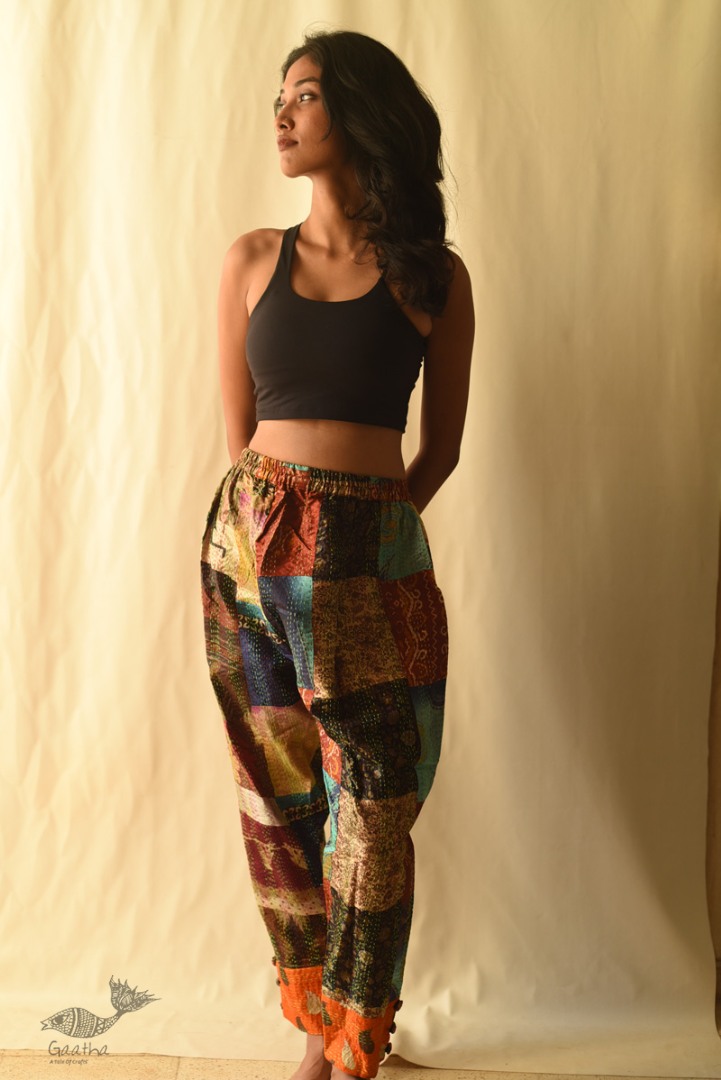 kantha silk pant