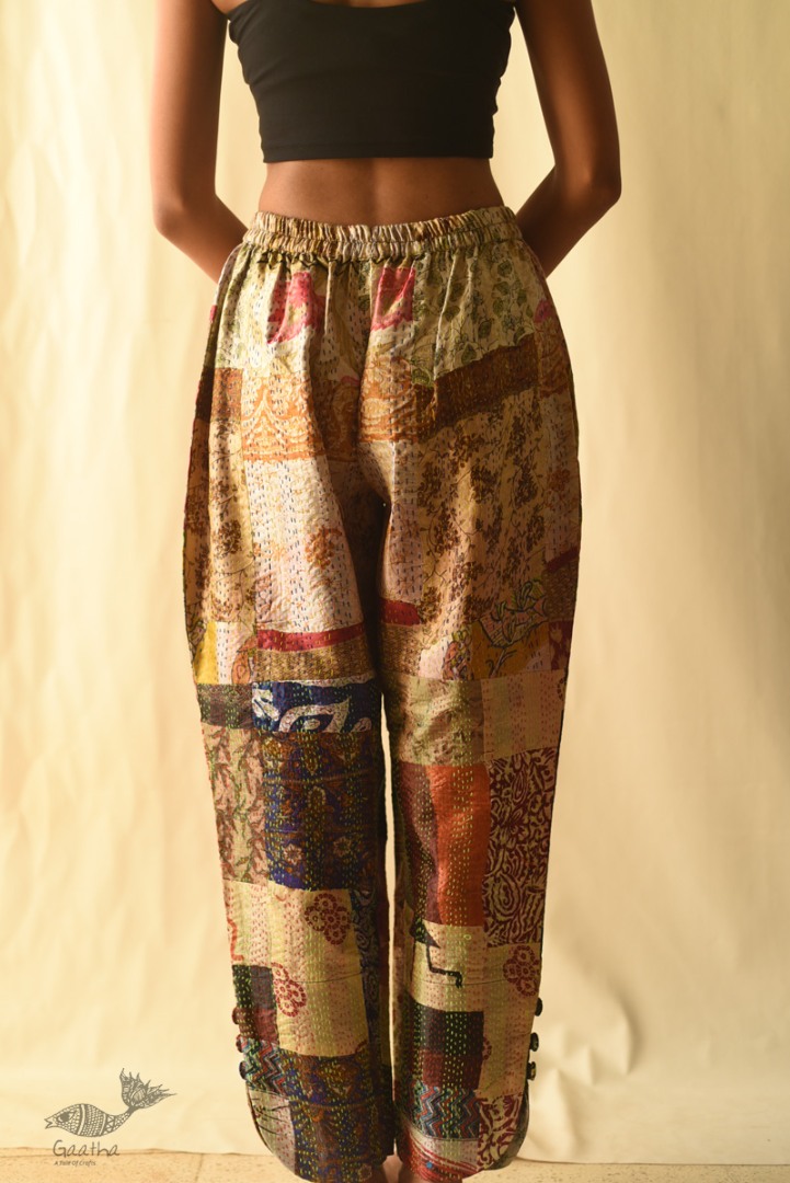 Vintage Silk Kantha Stitched Pant