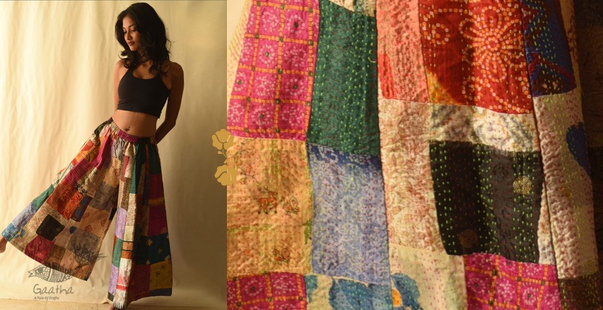 Vintage Silk Kantha Kali Palazzo
