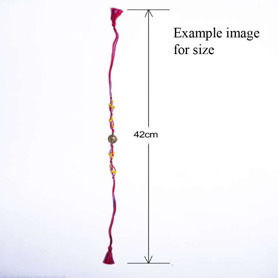 shop handmade dhokra brass rakhi  Red & Yellow Thread