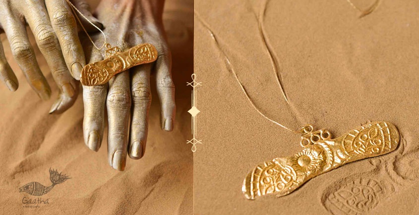 Ottone ✡ Necklace ✡ Fossil Pendent S - 4 ✡ 33
