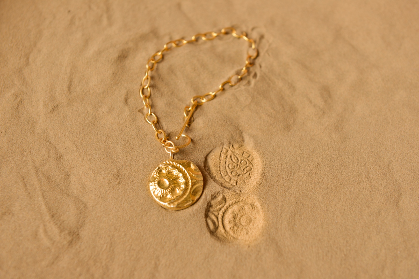 Ottone ✡ Necklace ✡ Fossil  Pendent  M - 1 ✡ 37