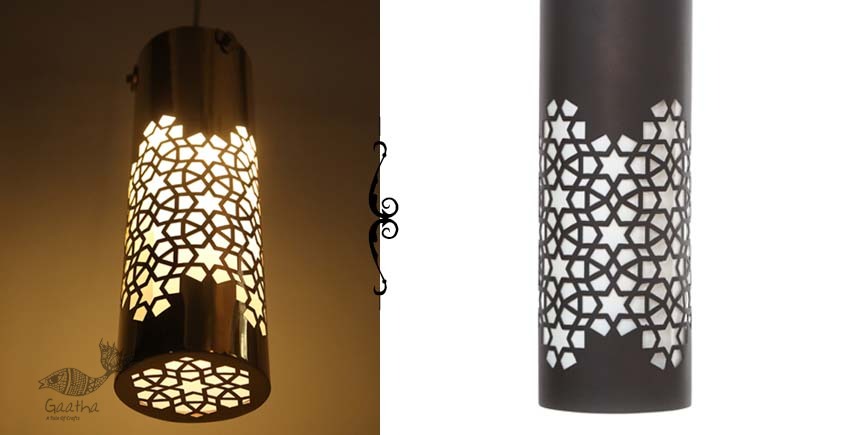 brass and wood Ceiling lamp