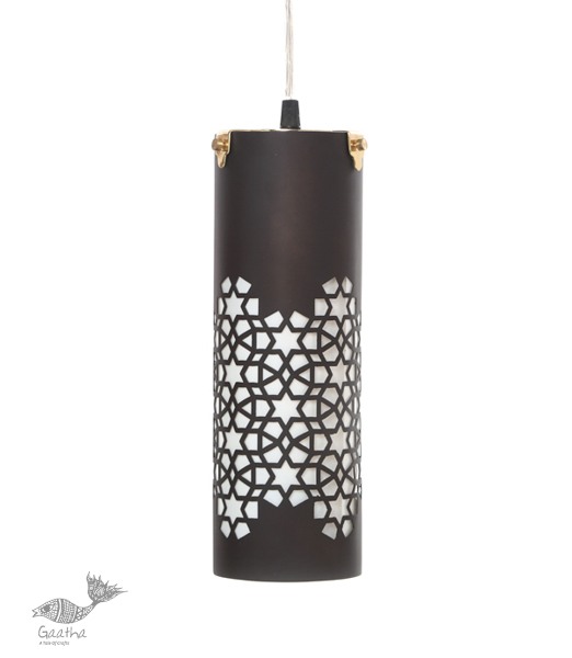 brass and wood Ceiling lamp