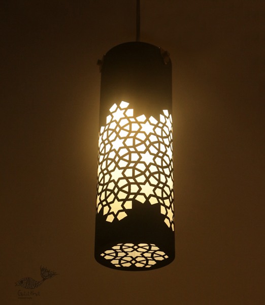 brass and wood Ceiling lamp