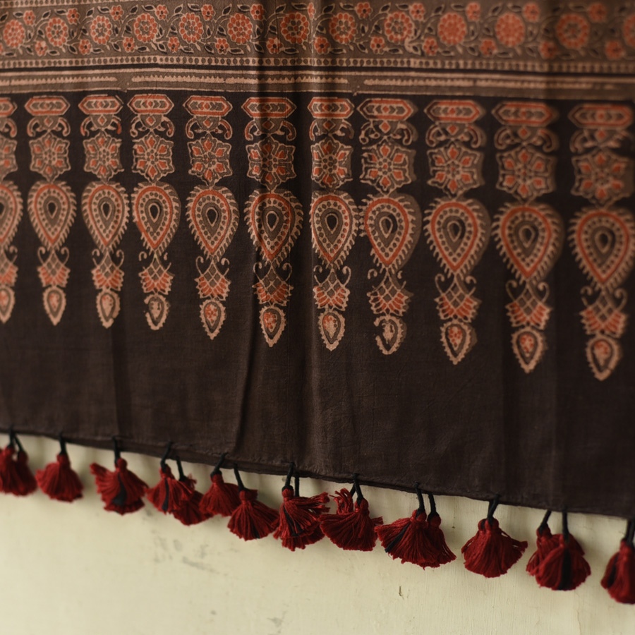 shop Ajrakh Block Printed Pure Cotton Dupatta 01