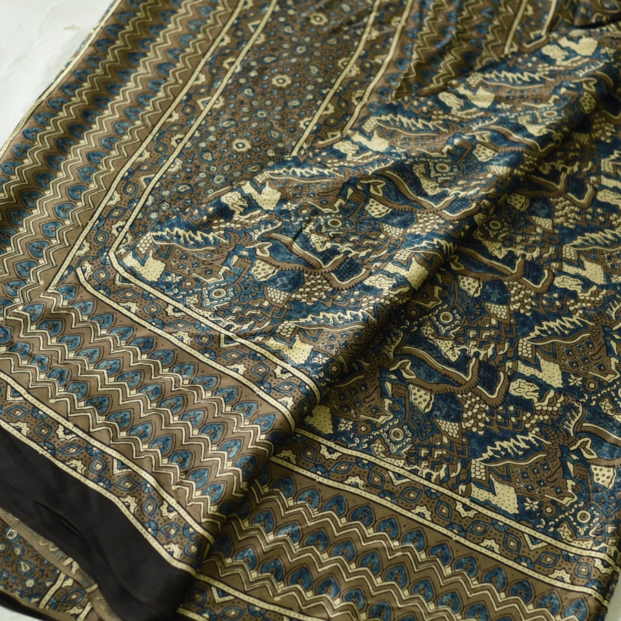 Shop Ajrakh Printed Modal Silk Saree