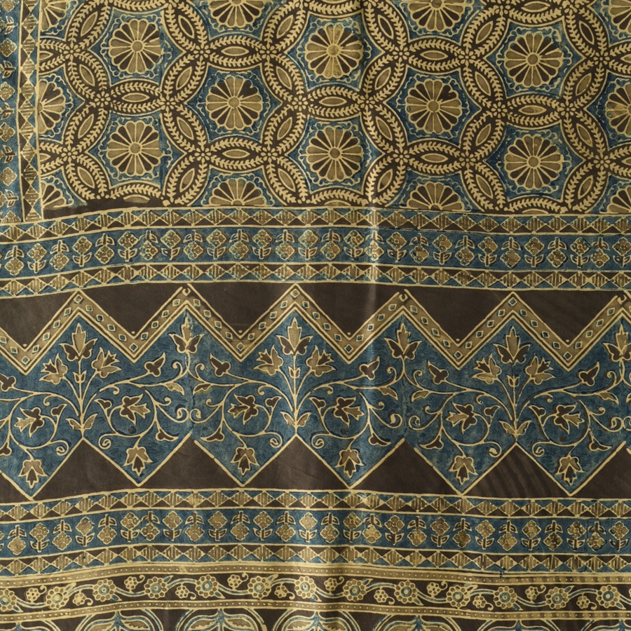 buy Ajrakh Mulberry Silk Dupatta - A
