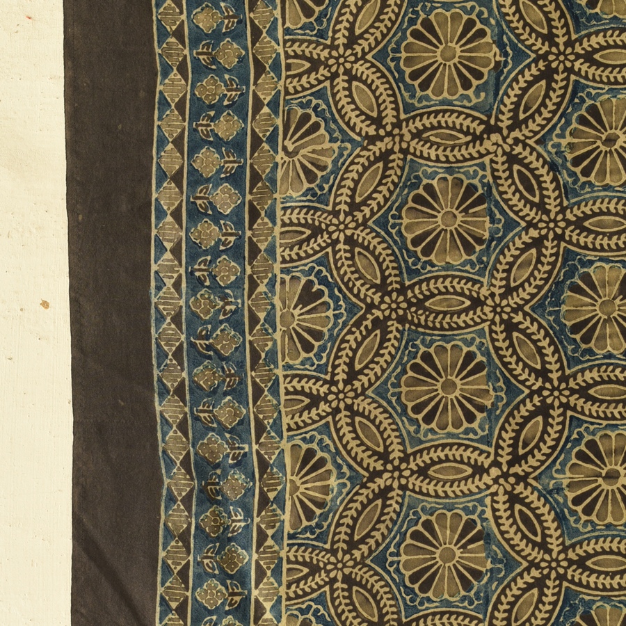 buy Ajrakh Mulberry Silk Dupatta - A