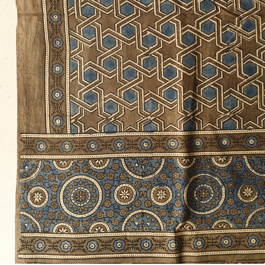 shop Ajrakh Block Printed Pure Cotton Dupatta 04