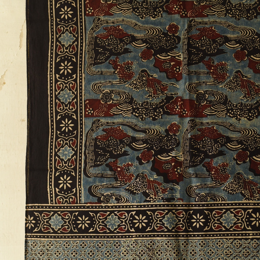 shop Ajrakh Block Printed Pure Cotton Dupatta 02