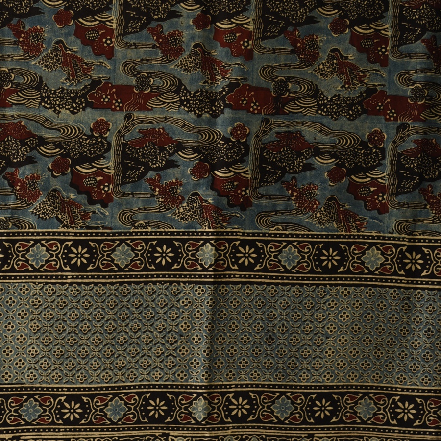 shop Ajrakh Block Printed Pure Cotton Dupatta 02