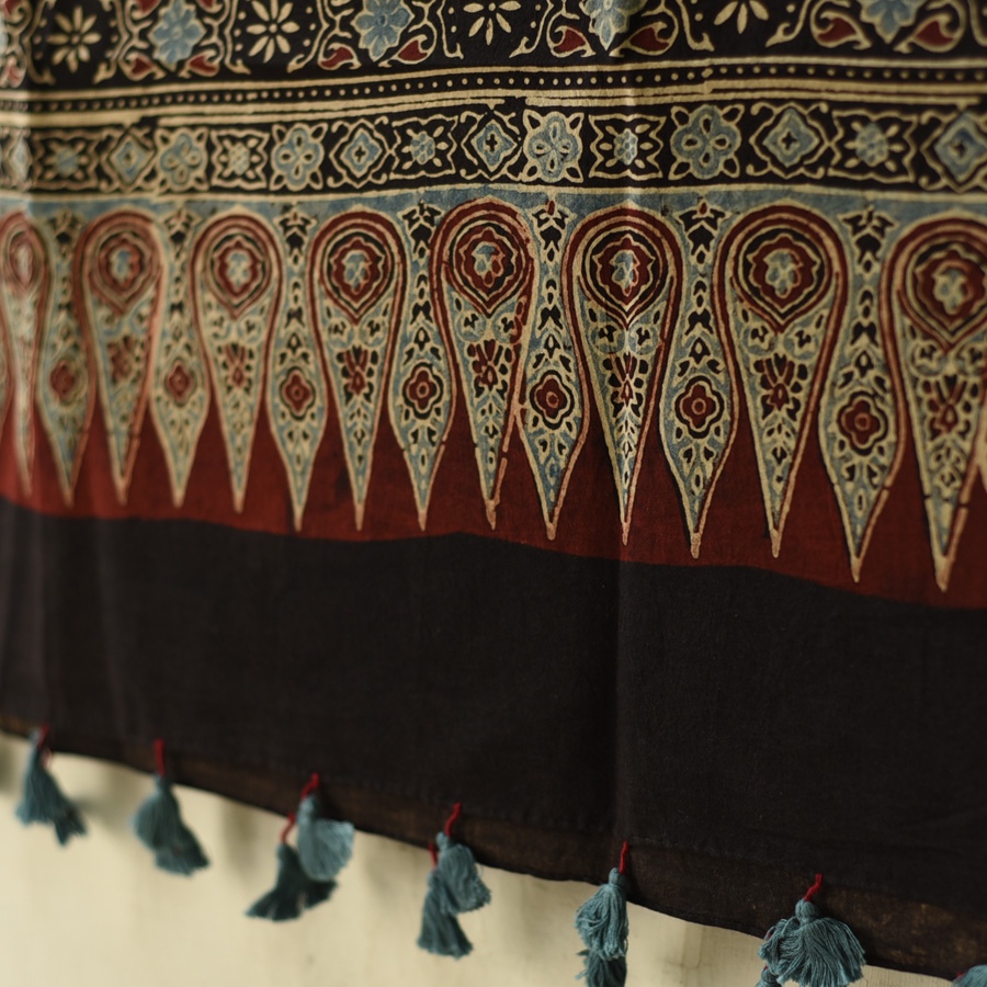 shop Ajrakh Block Printed Pure Cotton Dupatta 02
