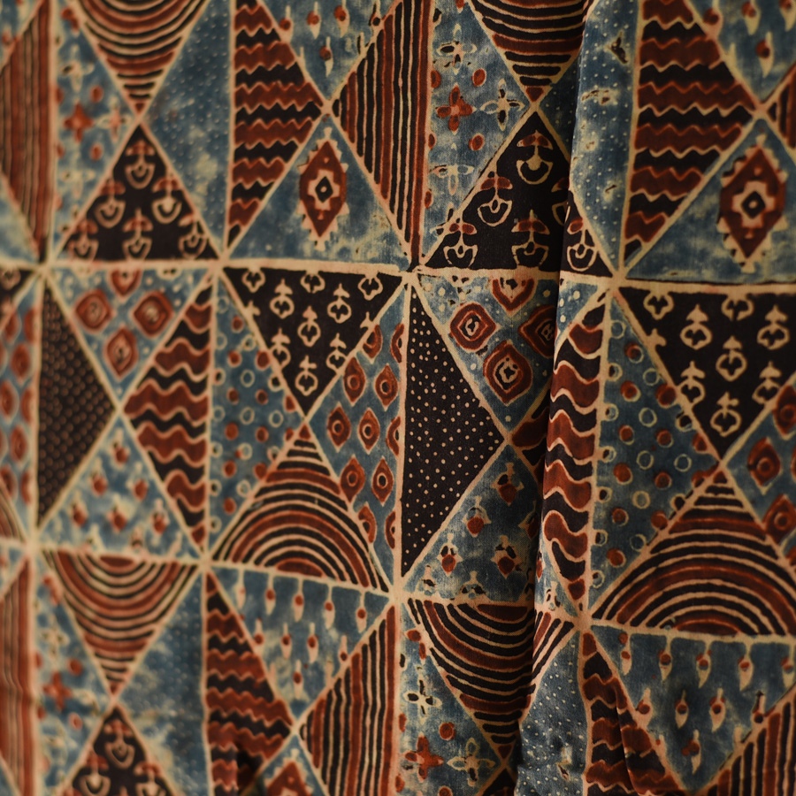 shop Ajrakh Printed Square Modal Silk Scarf