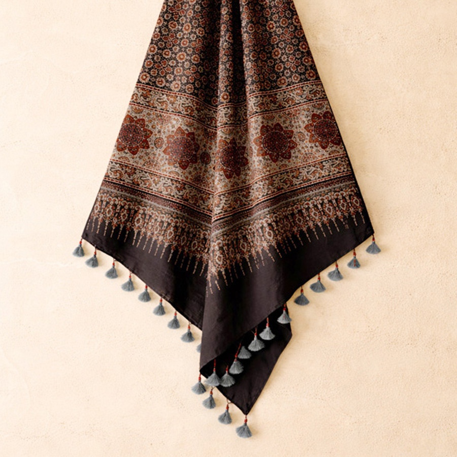 shop Ajrakh Block Printed Pure Cotton Dupatta 07