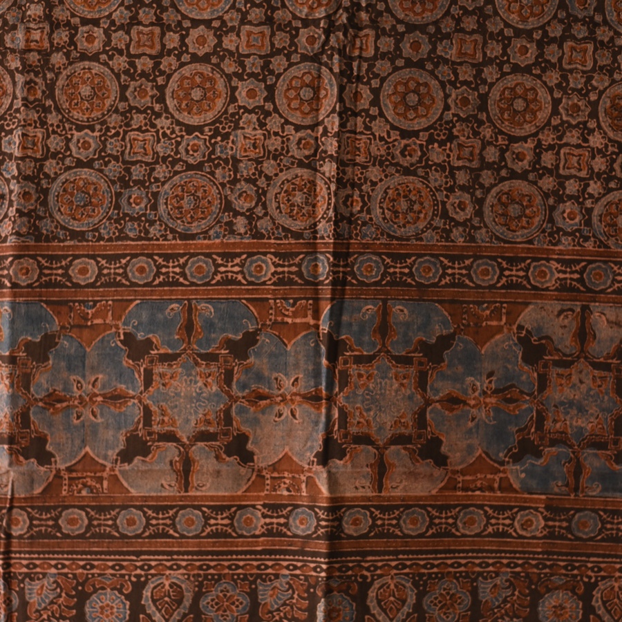shop Ajrakh Block Printed Pure Cotton Dupatta 04