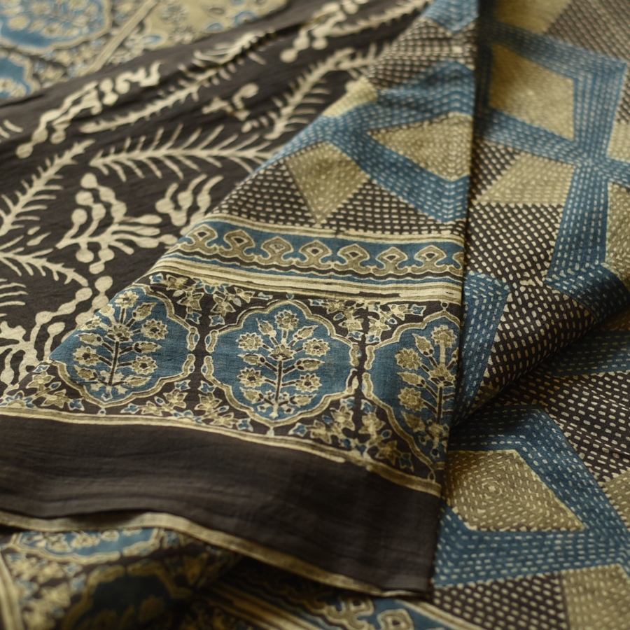 Online Ajrakh Mul Soft Cotton Saree