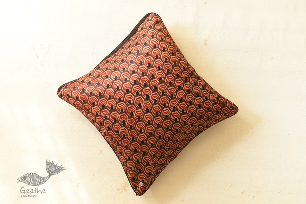 shop Mashru Cushion Cover ~ Ajrakh Printed