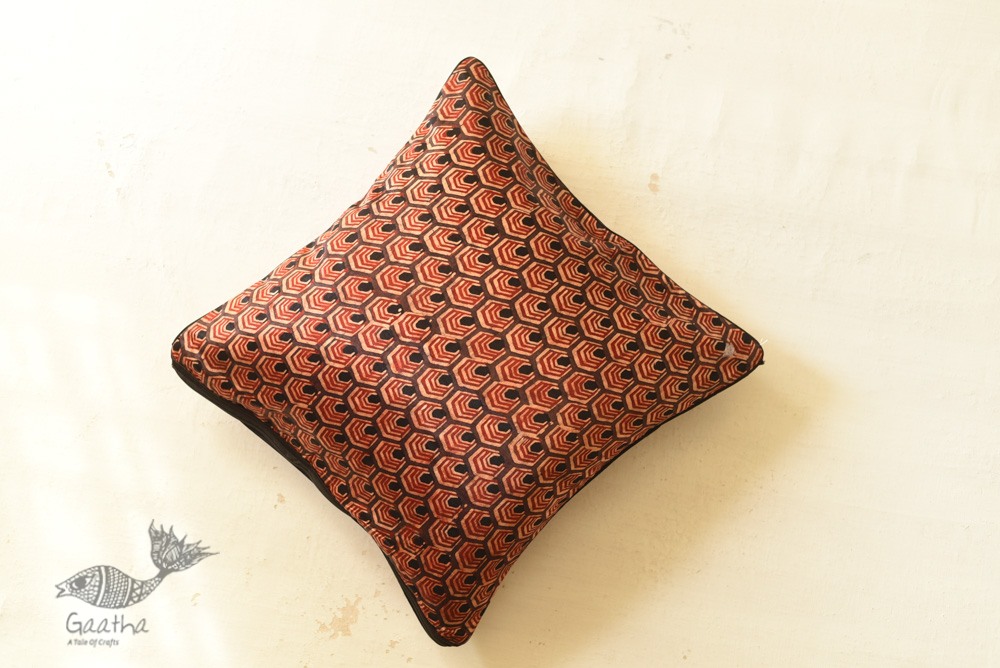 shop Mashru Cushion Cover ~ Ajrakh Printed