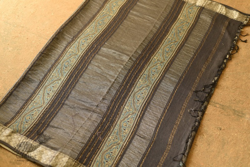 shop handmade Ajrakh Printed Maheshwari Saree