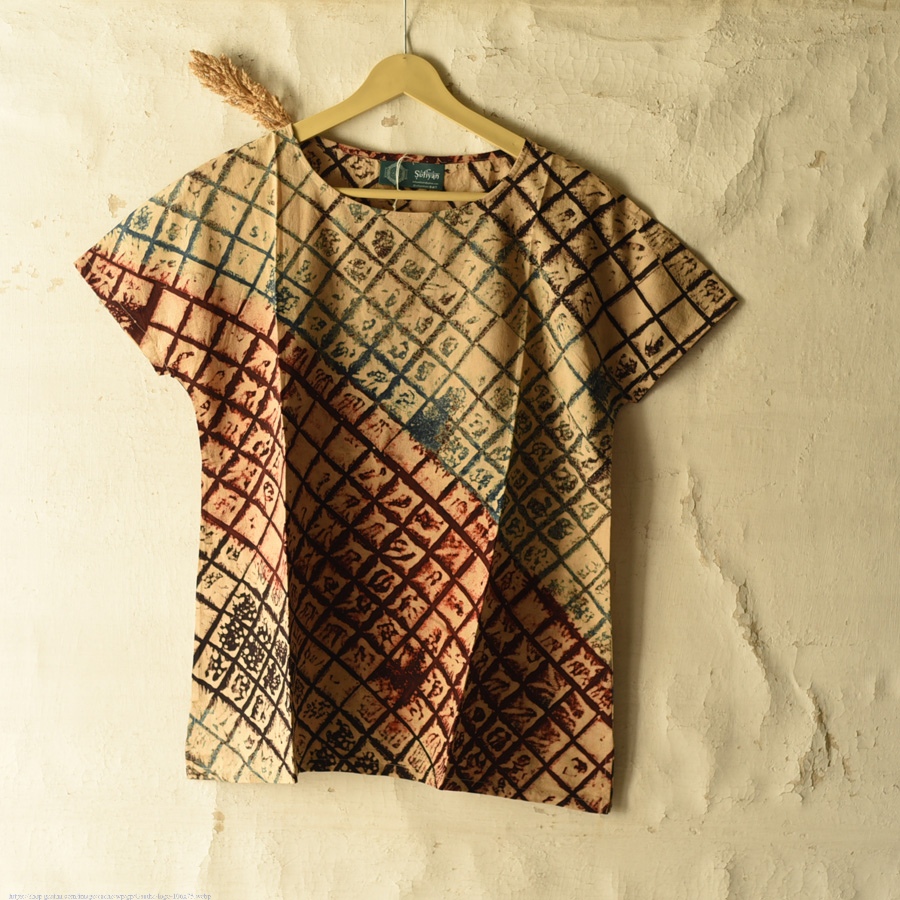 shop ajrakh printed cotton top