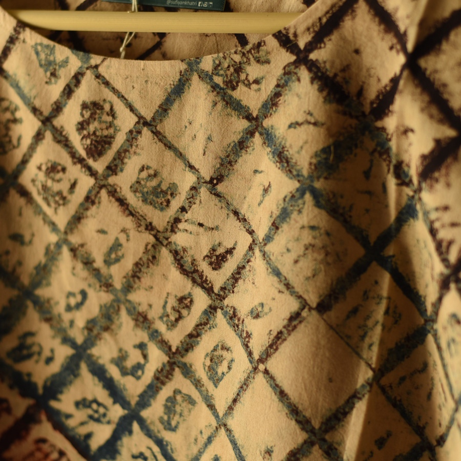 shop ajrakh printed cotton top