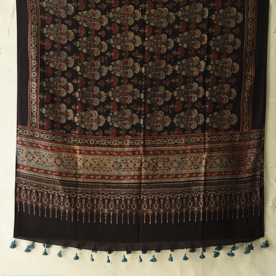 shop Ajrakh Block Printed Pure Cotton Dupatta 05