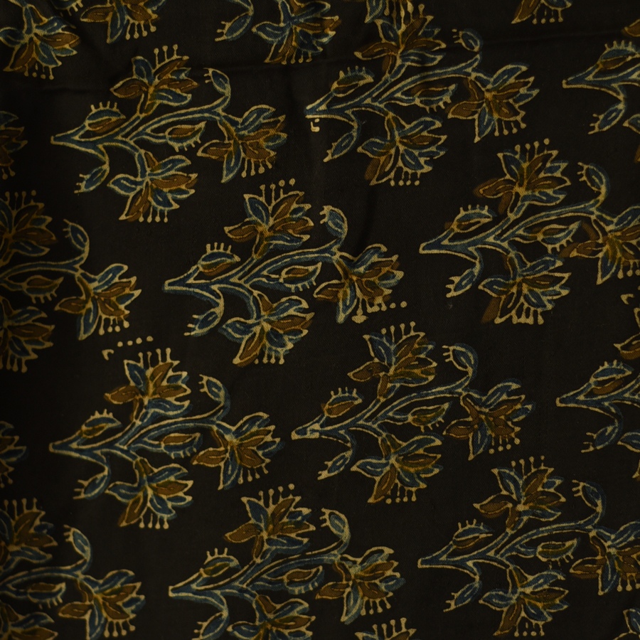 Shop Natural Dyed Ajrakh - Modal Silk Black Stole