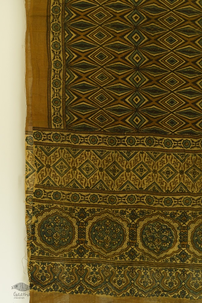 Handwoven Cotton - Ajrakh Block Printed Dupatta