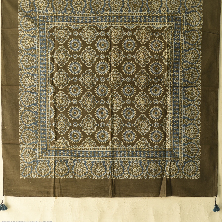shop Hand Block Printed - Square Ajrakh Cotton Scarf