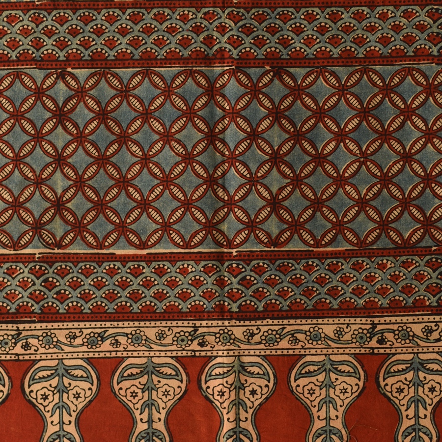 shop Ajrakh Block Printed Cotton Red Stole